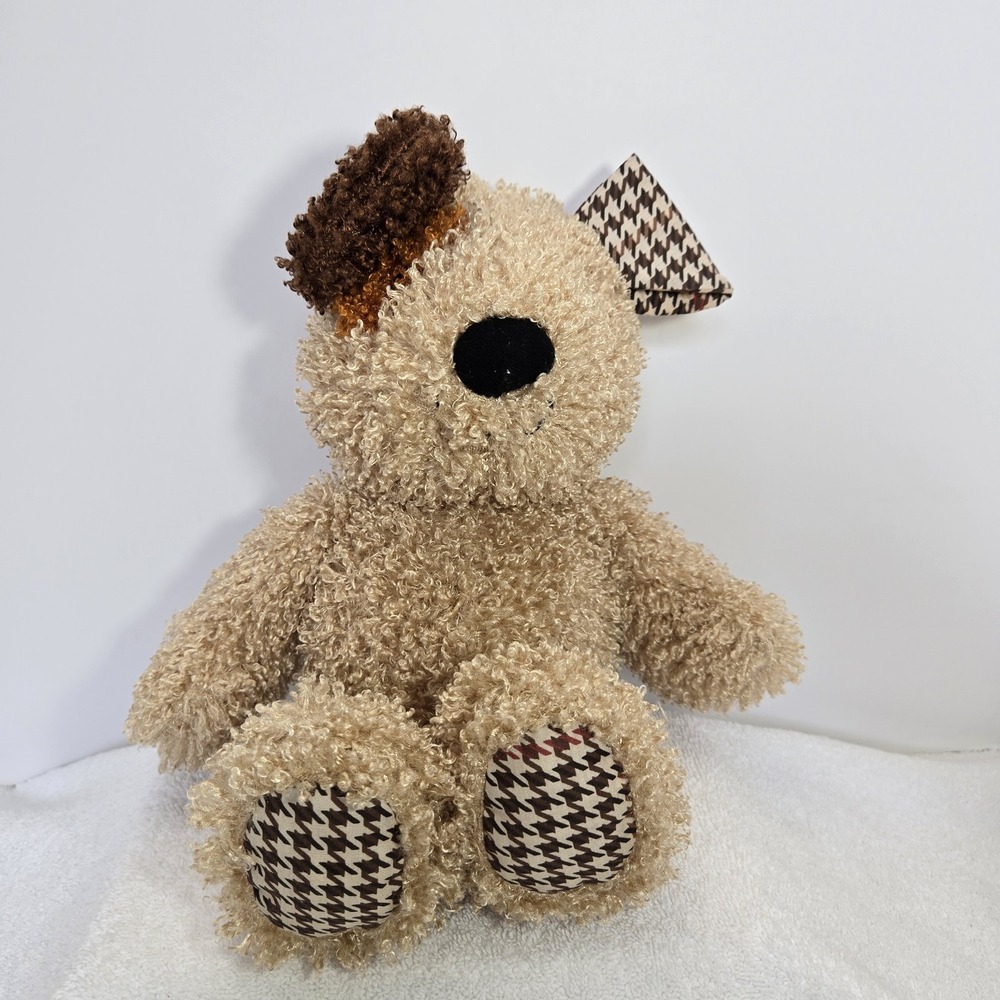 Lambs & Ivy Bow Wow Wilson Brown Dog Plush Shaggy 15" 2016 Stuffed Animal Toy
